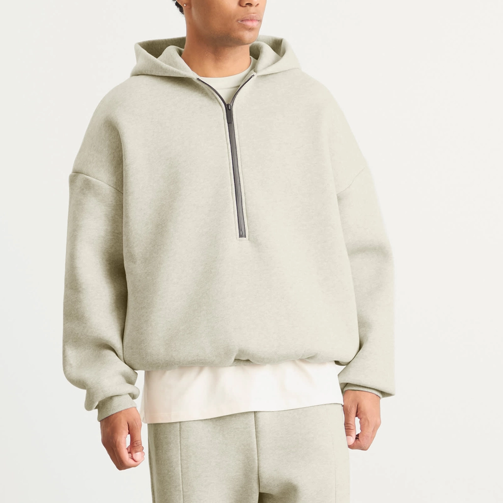 Fear of God Men's Athletic Halfzip Hoodie Melange Grey